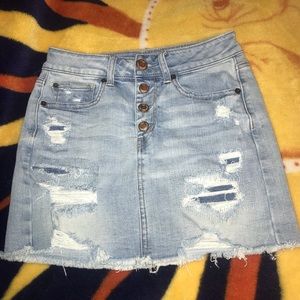 High Waisted Denim Skirt